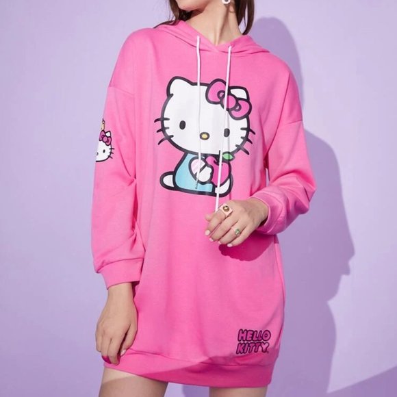 Hello Kitty Tops Hello Kitty Pink Sweatshirt Dress Poshmark